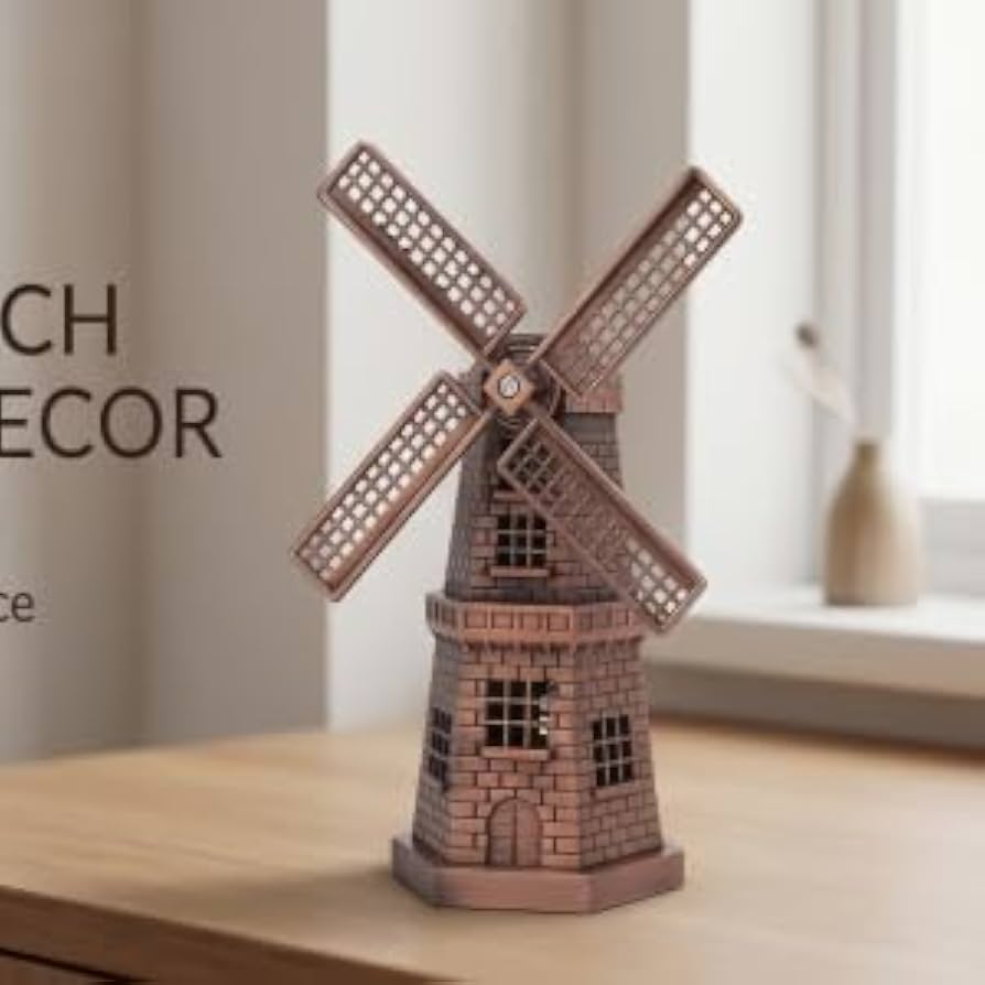 Amazon.com: Pssopp Dutch Windmill Model, Metal Windmill Model